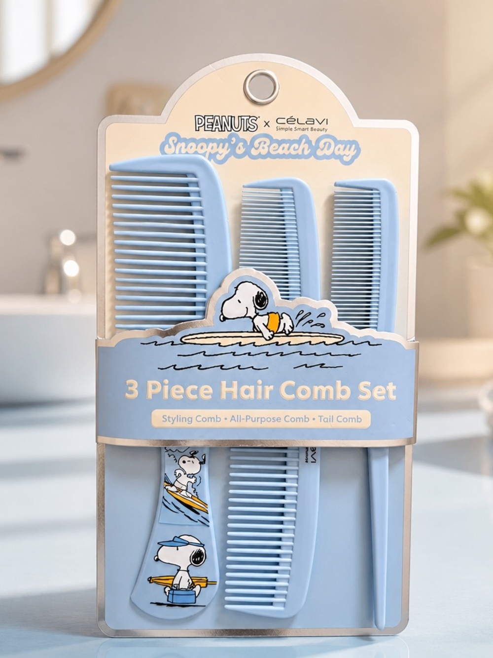 PEANUTS x Célavi Snoopy’s Beach Day 3 Piece Hair Comb Set